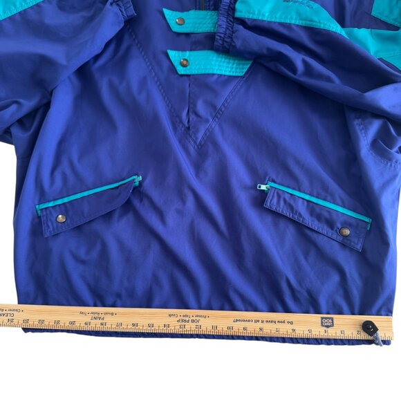 NILS Vintage Ski Jacket 1/2 Zip/Snap Pullover Hooded Windbreaker Size Large - Picture 4 of 12